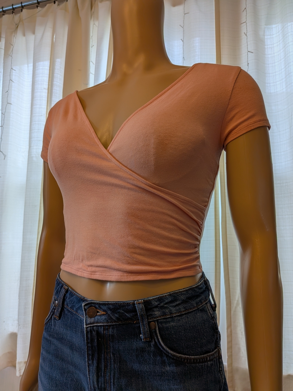 Belle Du Jour Dusty Rose Wrap Crop Top